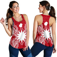 Nauru Polynesian Women Tank Top Map Red White - Polynesian Pride