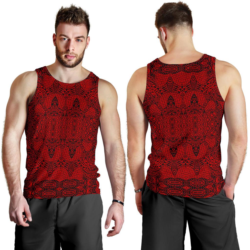 Polynesian Men's Tank Top Red White - Polynesian Pride