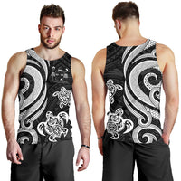 Fiji Polynesian Men Tank Top - White Tentacle Turtle Crest White - Polynesian Pride