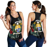 Nauru Hibiscus Women's Racerback Tank A25 - Polynesian Pride