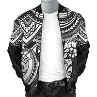 Polynesian Bomber Jacket (Men) - Polynesian White Turtle - Polynesian Pride