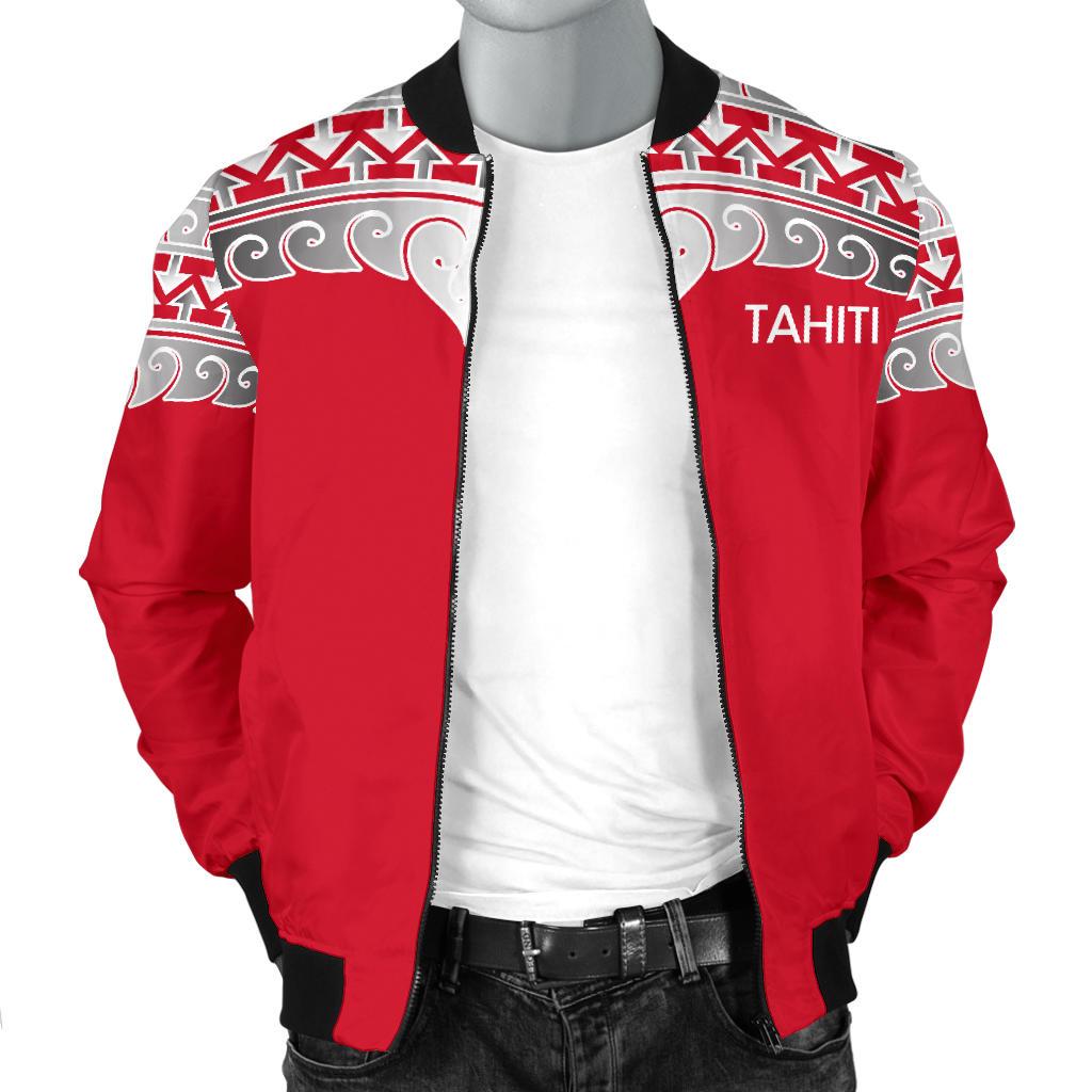 Tahiti Polynesian Men Bomber Jacket - Wave Style - Polynesian Pride