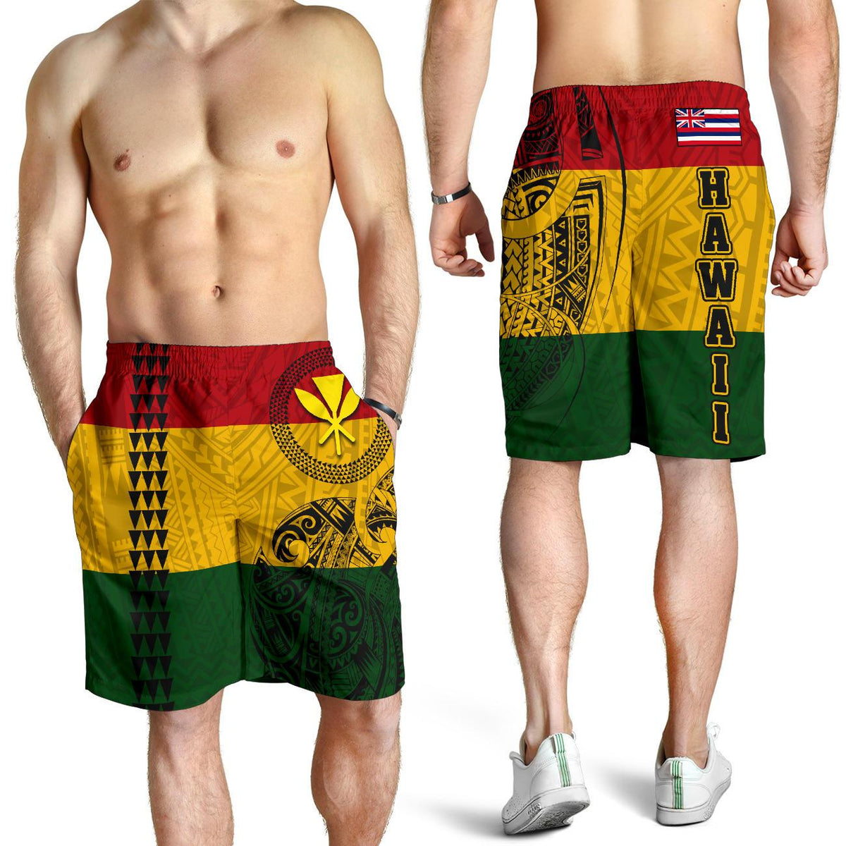 Hawaii Kanaka Flag Polynesian Men's Shorts Limited Edition - Polynesian Pride