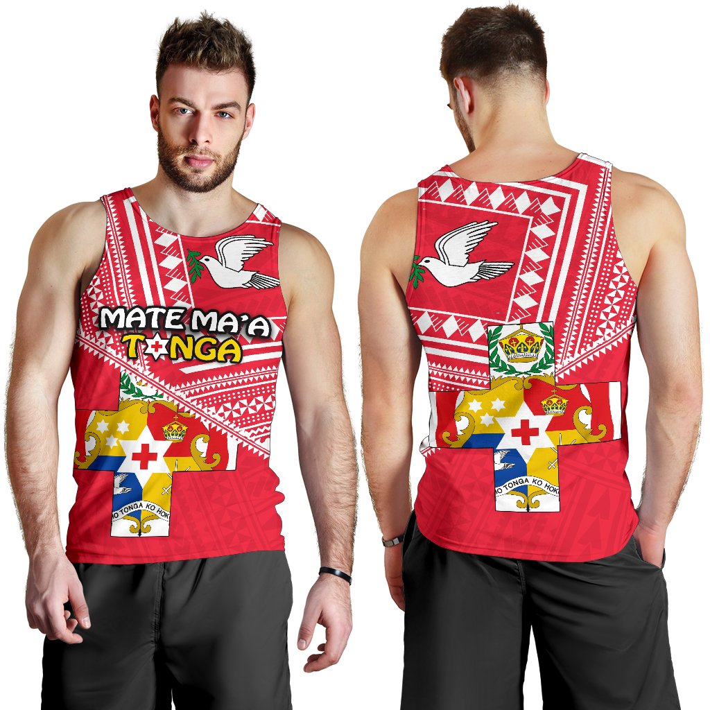 Mate Ma'a Tonga Men Tank Top Coat Of Arms - Polynesian Pride