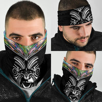 New Zealand Paua Shell with Maori Face Bandana - Polynesian Pride