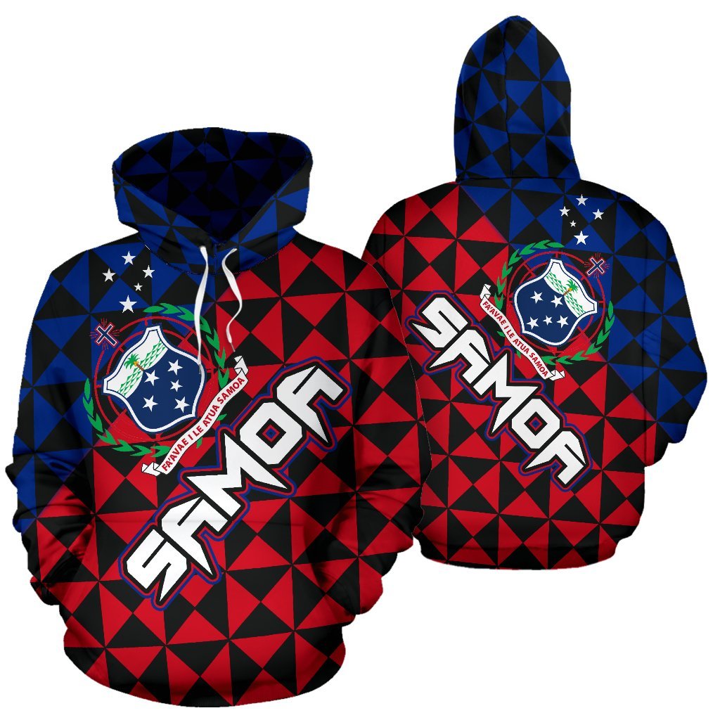 Samoa Hoodie Samoa Coat of Arms New Style Unisex Red - Polynesian Pride