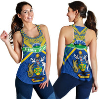Solomon Islands Women Racerback Tank Simple Coat Of Arms Rugby - Polynesian Pride