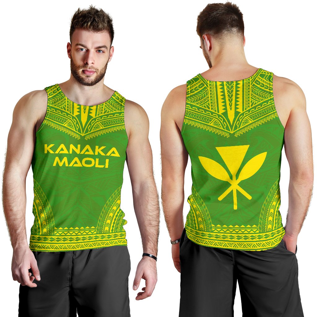 Kanaka Maoli Men's Tank Top - Polynesian Chief Flag Version - Polynesian Pride