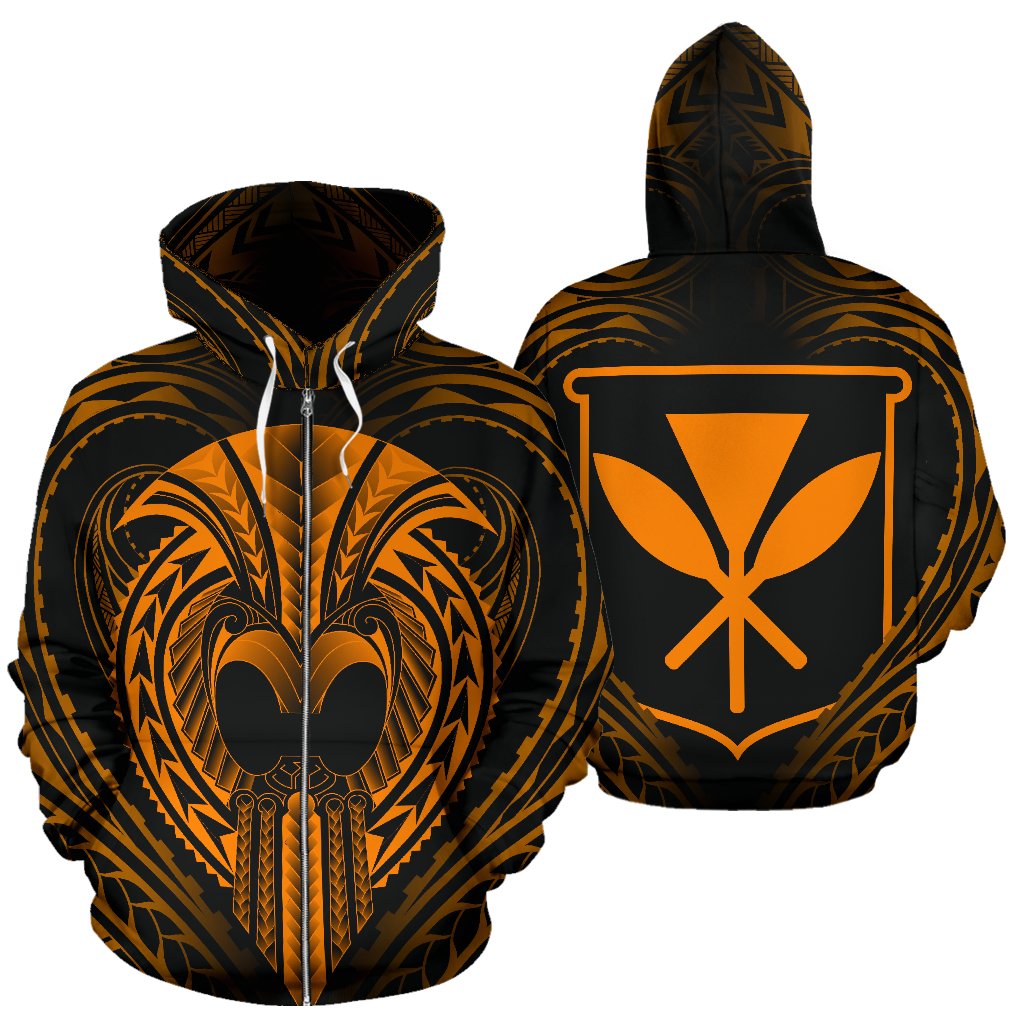 Ikaika Warrior Zip Hoodie Unisex Black - Polynesian Pride