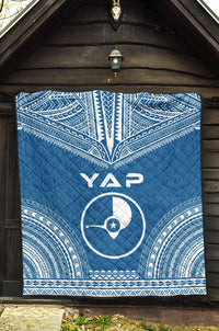 Yap Premium Quilt - Yap Flag Polynesian Chief BLue Version - Polynesian Pride