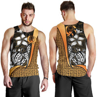 Pohnpei Micronesia Men's Tank Top Gold - Turtle With Hook Gold - Polynesian Pride