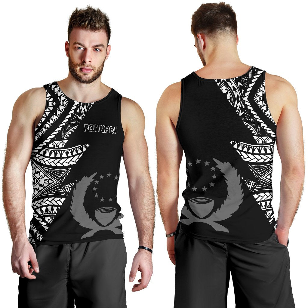 Pohnpei Men's Tank Top - Micronesian Pattern Flash Black - Polynesian Pride