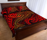Tahiti Quilt Bed Set - Red Shark Polynesian Tattoo - Polynesian Pride