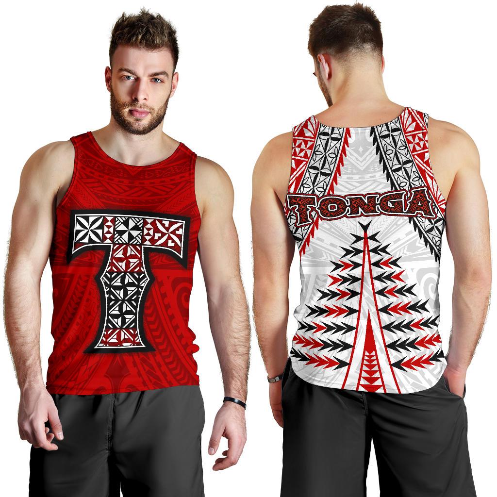 Tonga Men's Tank Top - Polynesian Peak Red - Polynesian Pride