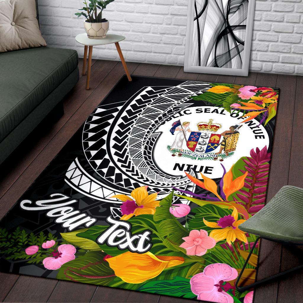 Niue Area Rug - Custom Personalised Seal Spiral Polynesian Patterns - Polynesian Pride