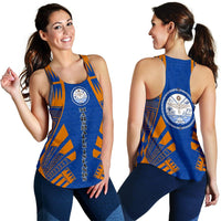 Marshall Islands Women Racerback Tank - Polynesian Tattoo Flag - Polynesian Pride