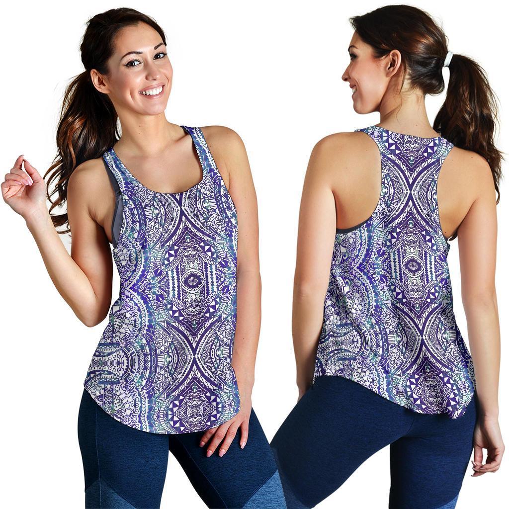Polynesian Symmetry Gardient Violet Women's Racerback Tank Top - Polynesian Pride