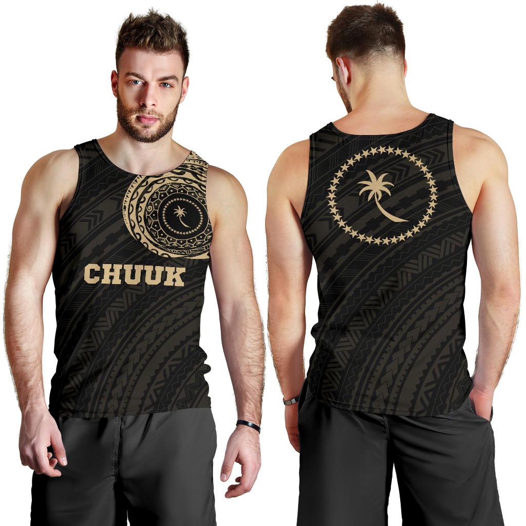Chuuk Micronesia Tattoo Tank Top A7 Black - Polynesian Pride