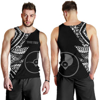 Yap Personalised Custom Men's Tank Top - Micronesian Pattern Flash Black - Polynesian Pride
