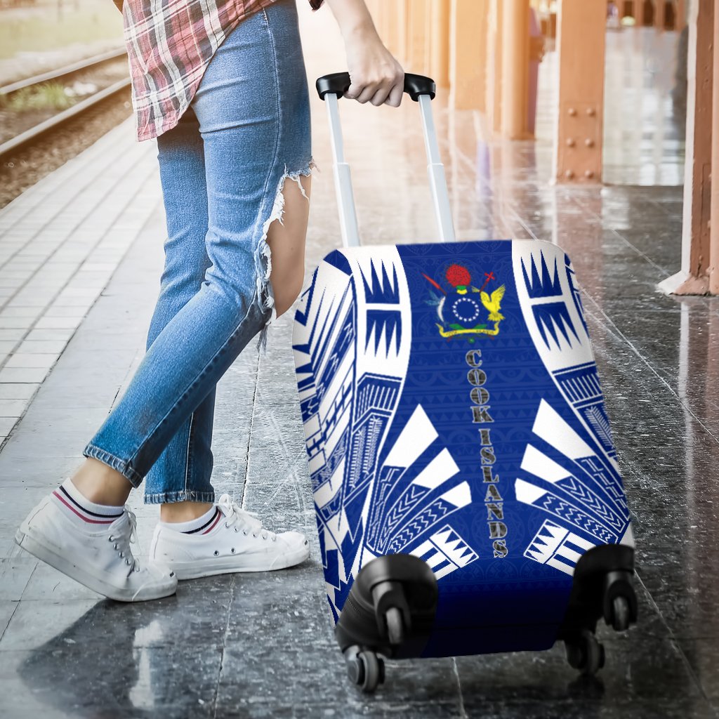 Cook Islands Luggage Cover - Polynesian Tattoo Flag - Polynesian Pride