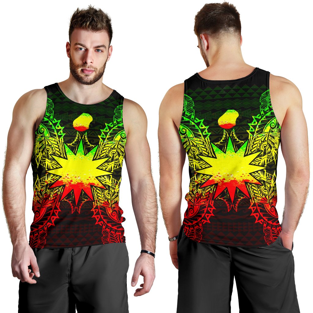 Nauru Polynesian Men Tank Top Map Reggae - Polynesian Pride