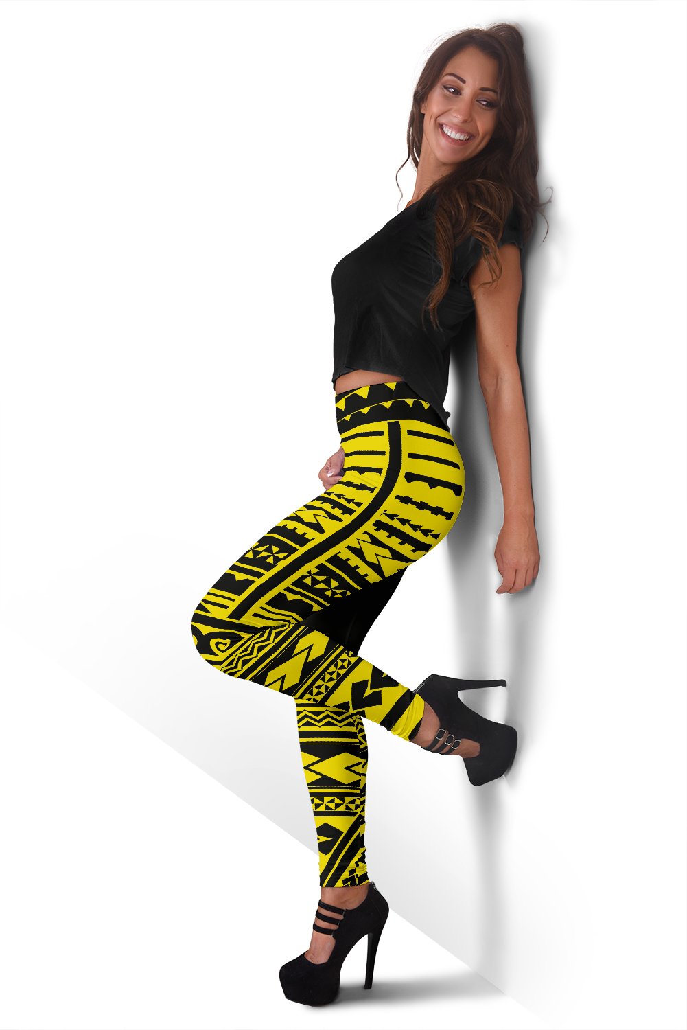 Hawaii Polynesian Leggings Yellow - Fashion - Polynesian Pride