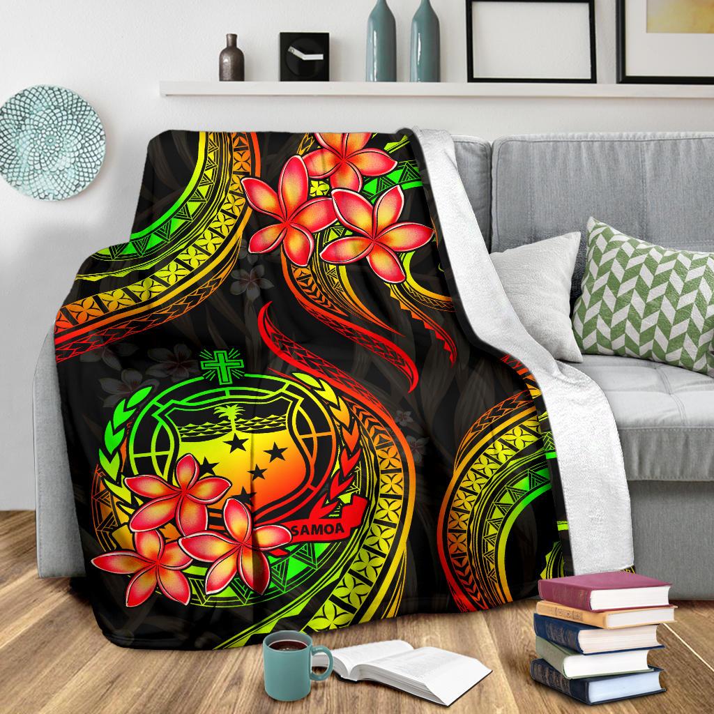 Samoa Polynesian Premium Blanket - Reggae Plumeria - Polynesian Pride