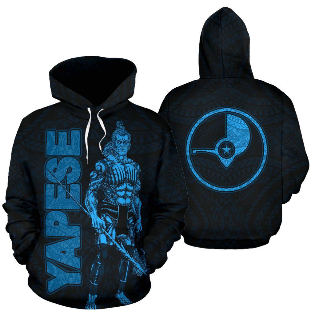 Yap Hoodie Micronesia Yapese Warrior Blue Unisex Blue - Polynesian Pride