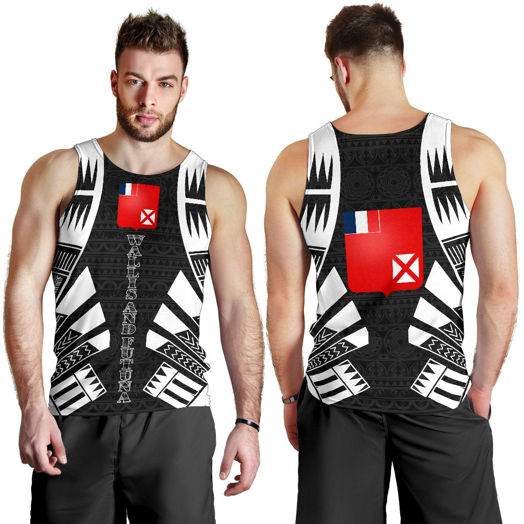 Wallis And Futuna Men Tank Top - Polynesian Tattoo Black - Polynesian Pride
