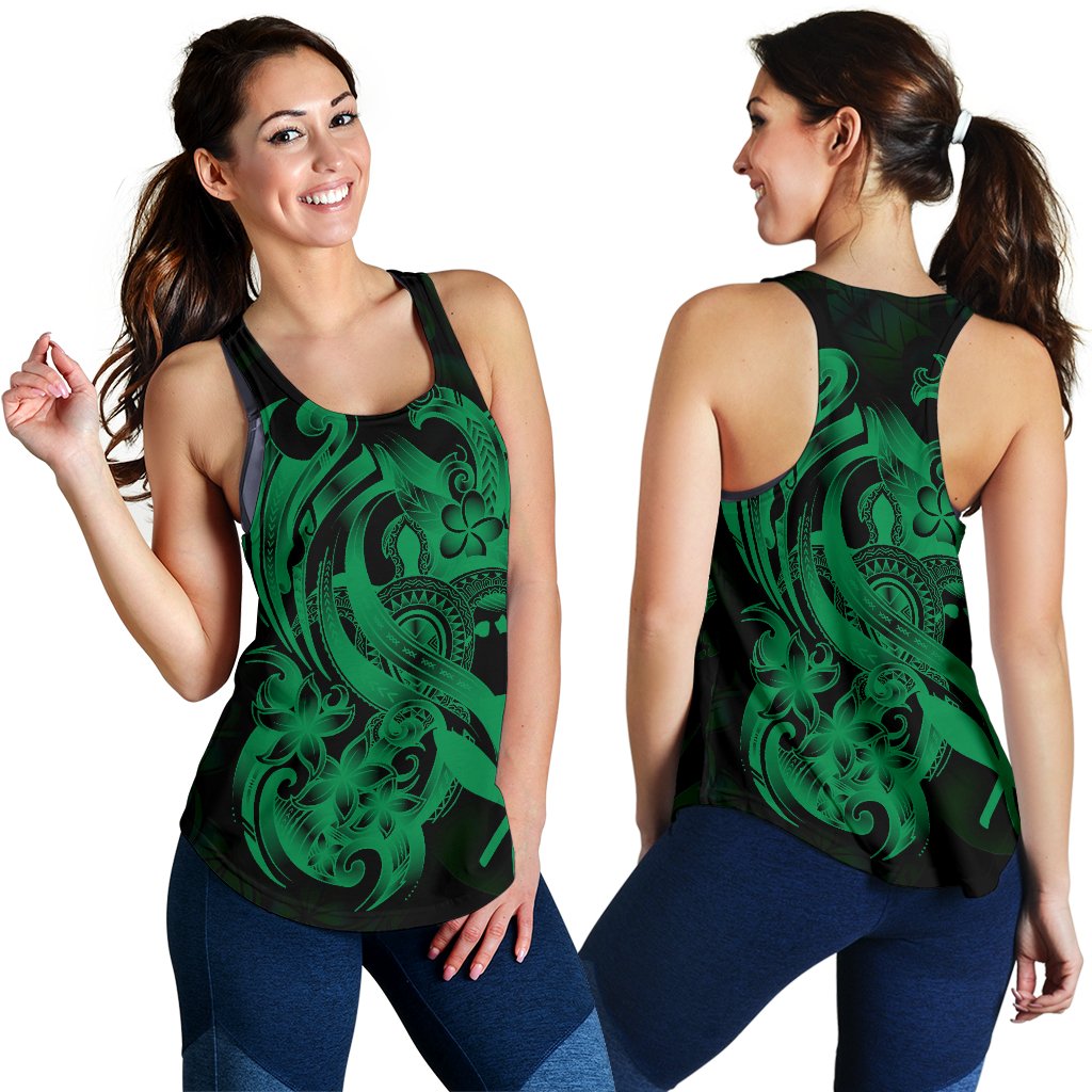 Polynesian Hawaii Women's Racerback Tank - Kanaka Maoli GreenTurtle - Polynesian Pride