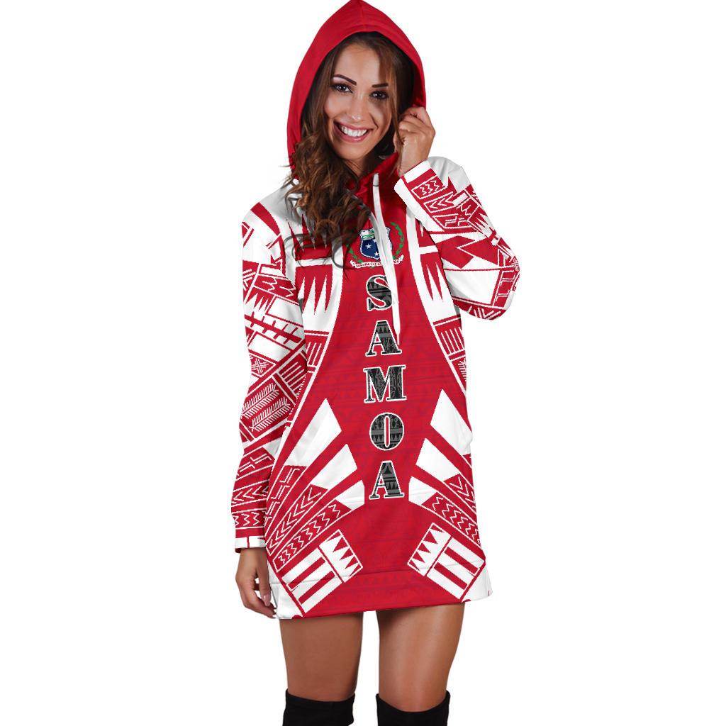 Samoa Hoodie Dress - Polynesian Tattoo Flag - Polynesian Pride