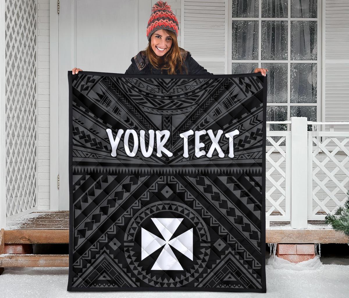 Wallis and Futuna Personalised Premium Quilts - Wallis and Futuna Seal With Polynesian Tattoo Style - Polynesian Pride