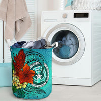 Northern Mariana Islands Laundry Basket - Tropical Flowers Style - Polynesian Pride