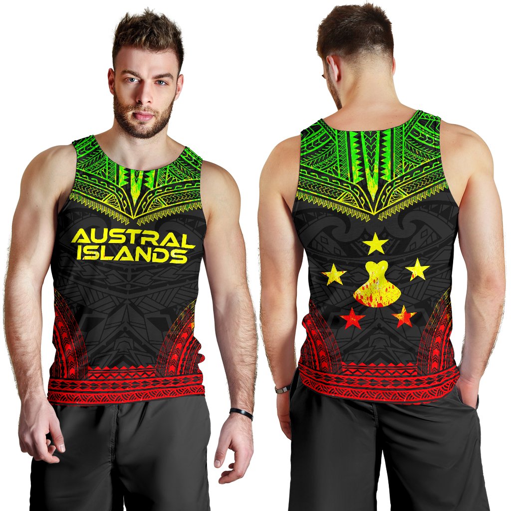Austral Islands Men's Tank Top - Polynesian Chief Reggae Version - Polynesian Pride