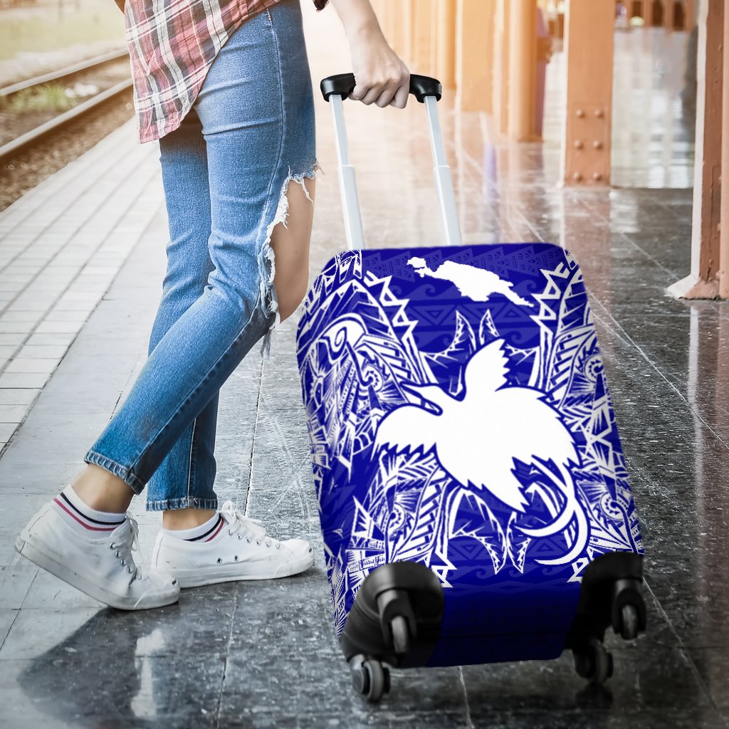 Papua New Guinea Polynesian Luggage Covers Map Blue - Polynesian Pride