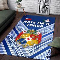 Mate Ma'a Tonga Rugby Area Rug Polynesian Creative Style - Blue - Polynesian Pride