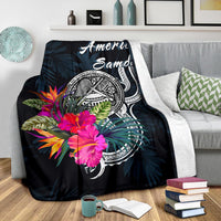 American Samoa Polynesian Premium Blanket - Tropical Flower - Polynesian Pride