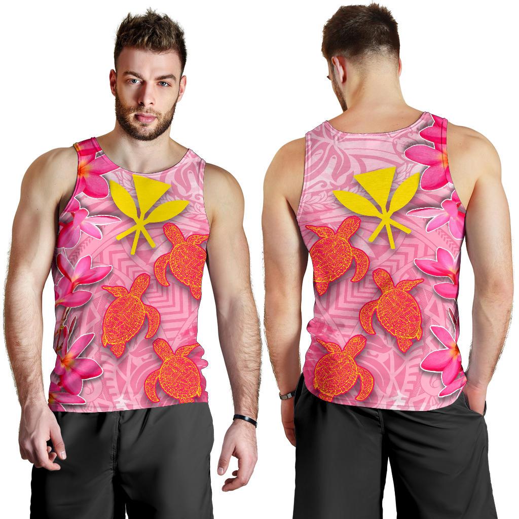 Hawaii Men's Tank Top - Polynesian Pink Plumeria Turtle - Polynesian Pride