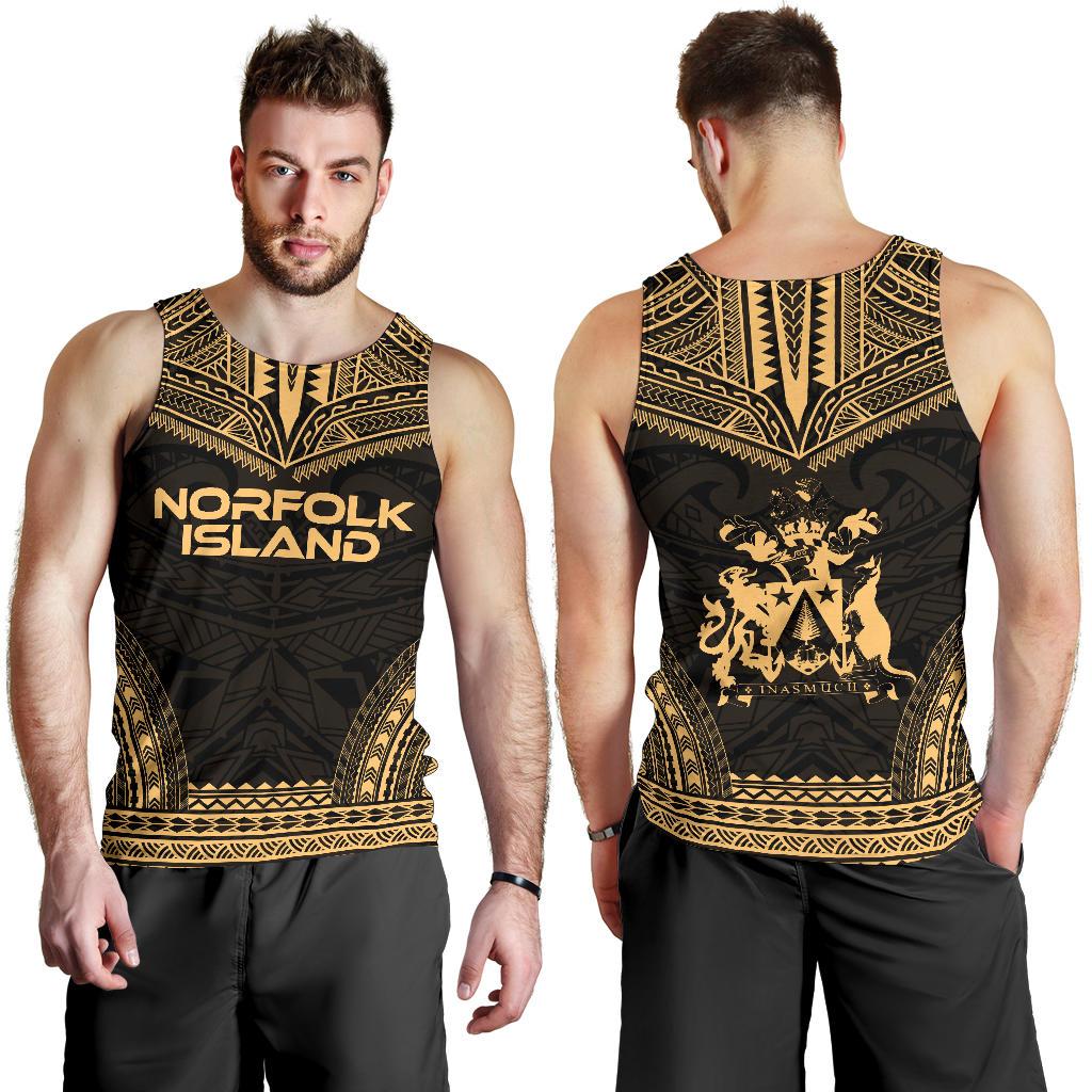 Norfolk Island Men's Tank Top - Polynesian Chief Gold Version - Polynesian Pride