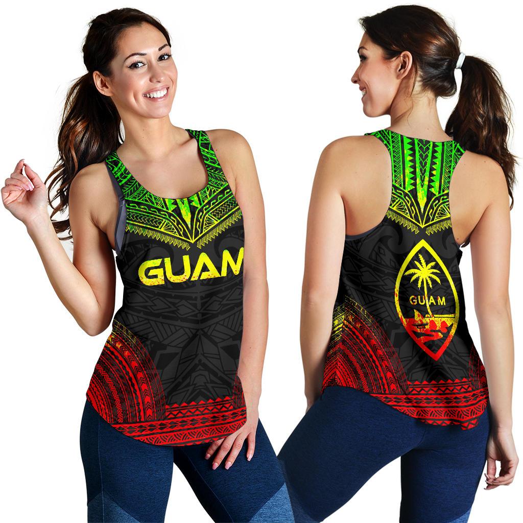 Guam Women's Racerback Tank - Polynesian Chief Reggae Version - Polynesian Pride