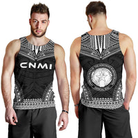 Northern Mariana Islands Men's Tank Top - Polynesian Chief Black Version - Polynesian Pride