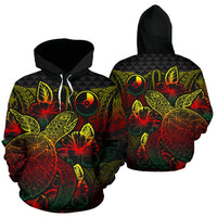 Yap Polynesian Hoodie Turtle Hibiscus Reggae Unisex Reggae - Polynesian Pride