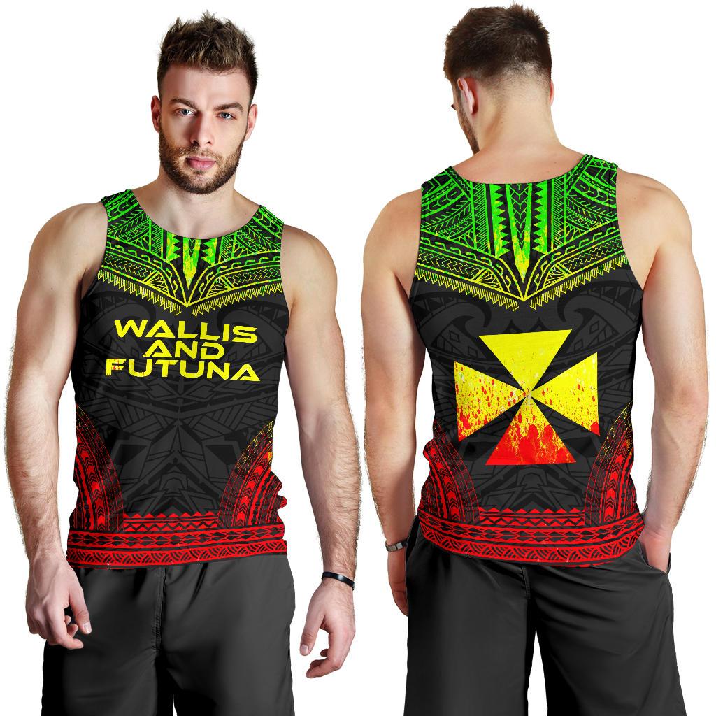 Wallis And Futuna Men's Tank Top - Polynesian Chief Reggae Version - Polynesian Pride