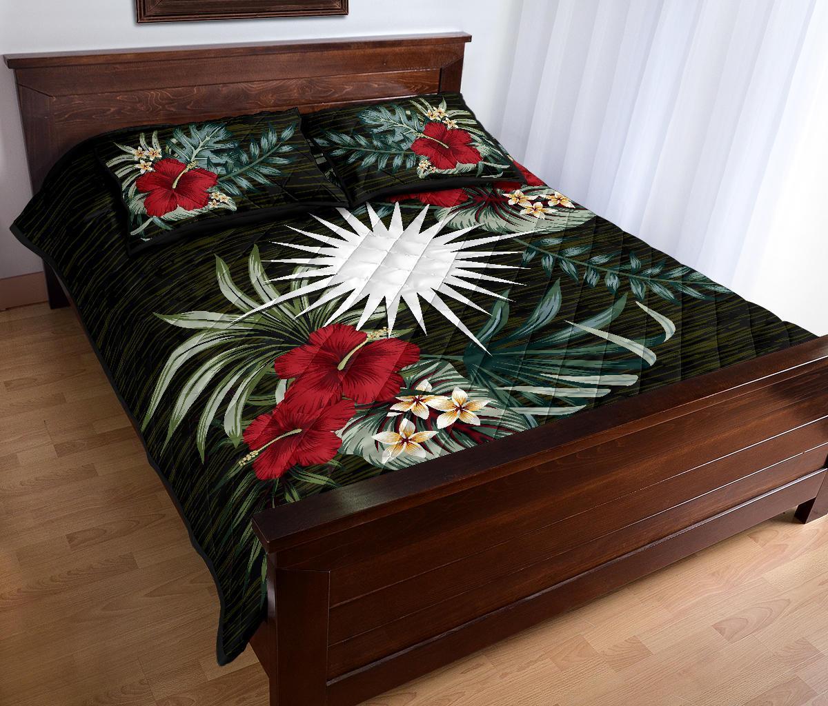 Marshall Islands Polynesian Quilt Bed Set - Special Hibiscus - Polynesian Pride