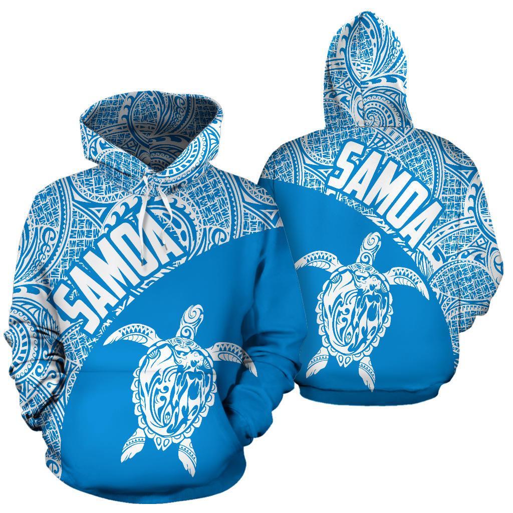 Samoa Hoodie Samoa Turtle Mermaid Polynesian Tattoo 03 Unisex Blue - Polynesian Pride