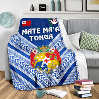 Mate Ma'a Tonga Rugby Premium Blanket Polynesian Creative Style - Blue - Polynesian Pride