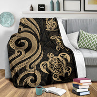 New Caledonia Premium Blanket - Gold Tentacle Turtle - Polynesian Pride
