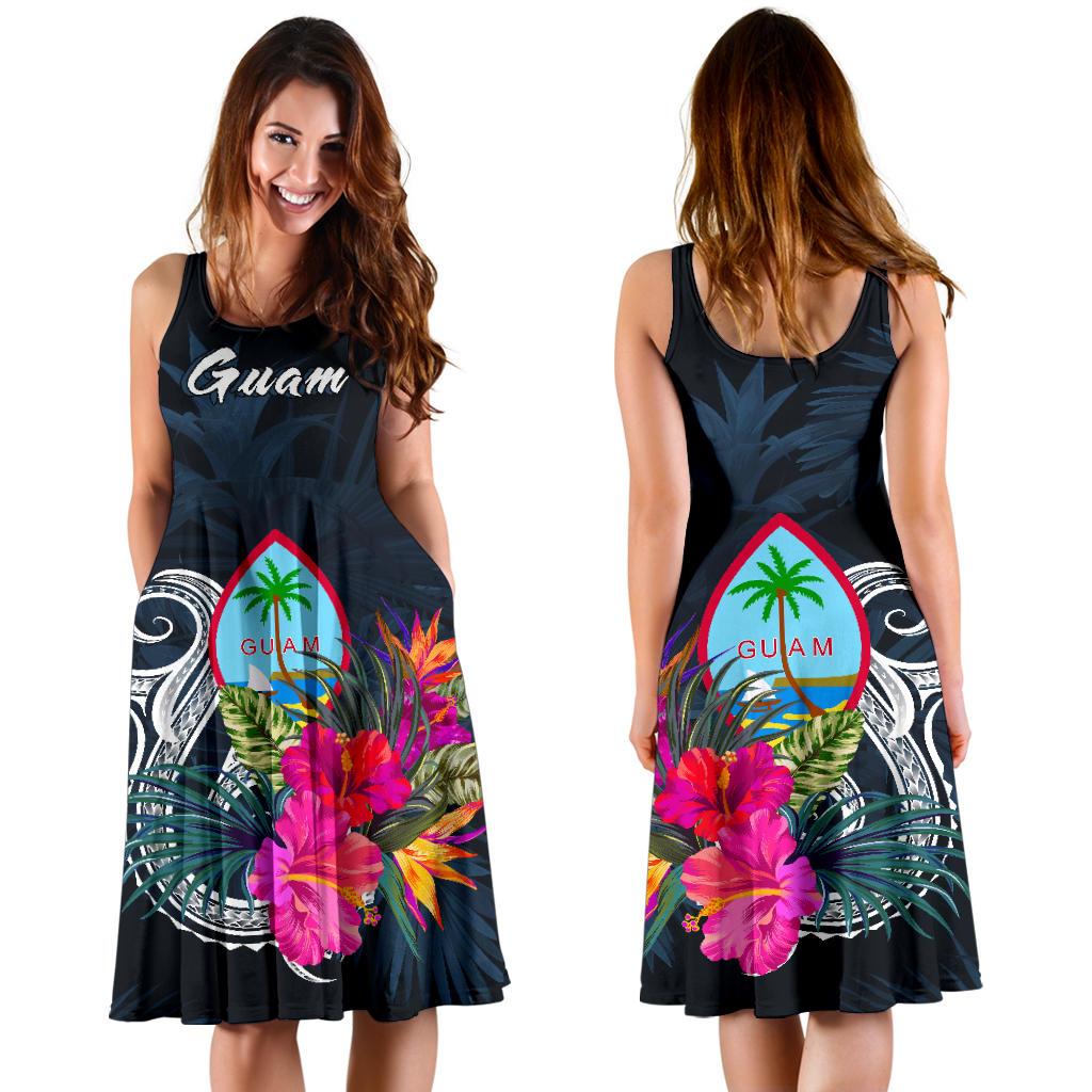 Guam Polynesian Midi Dress - Tropical Flower - Polynesian Pride