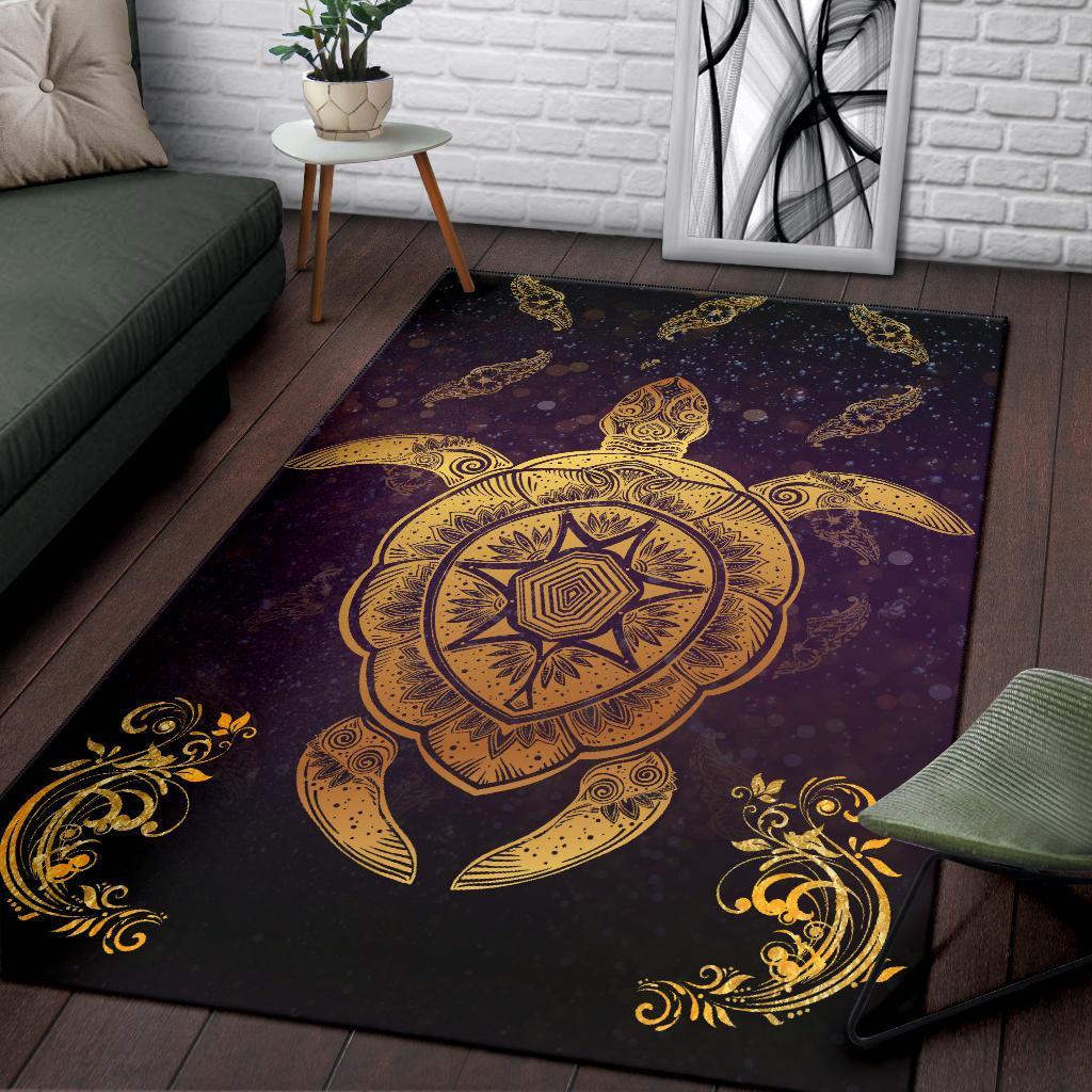 Turtle Golden Royal Area Rug AH - Polynesian Pride