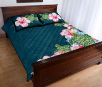 Hawaiian Quilt Bed Set - Hawaii Hibiscus Turtle Pattern - Polynesian Pride